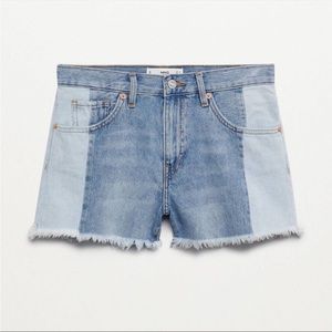 Mango two toned denim shorts